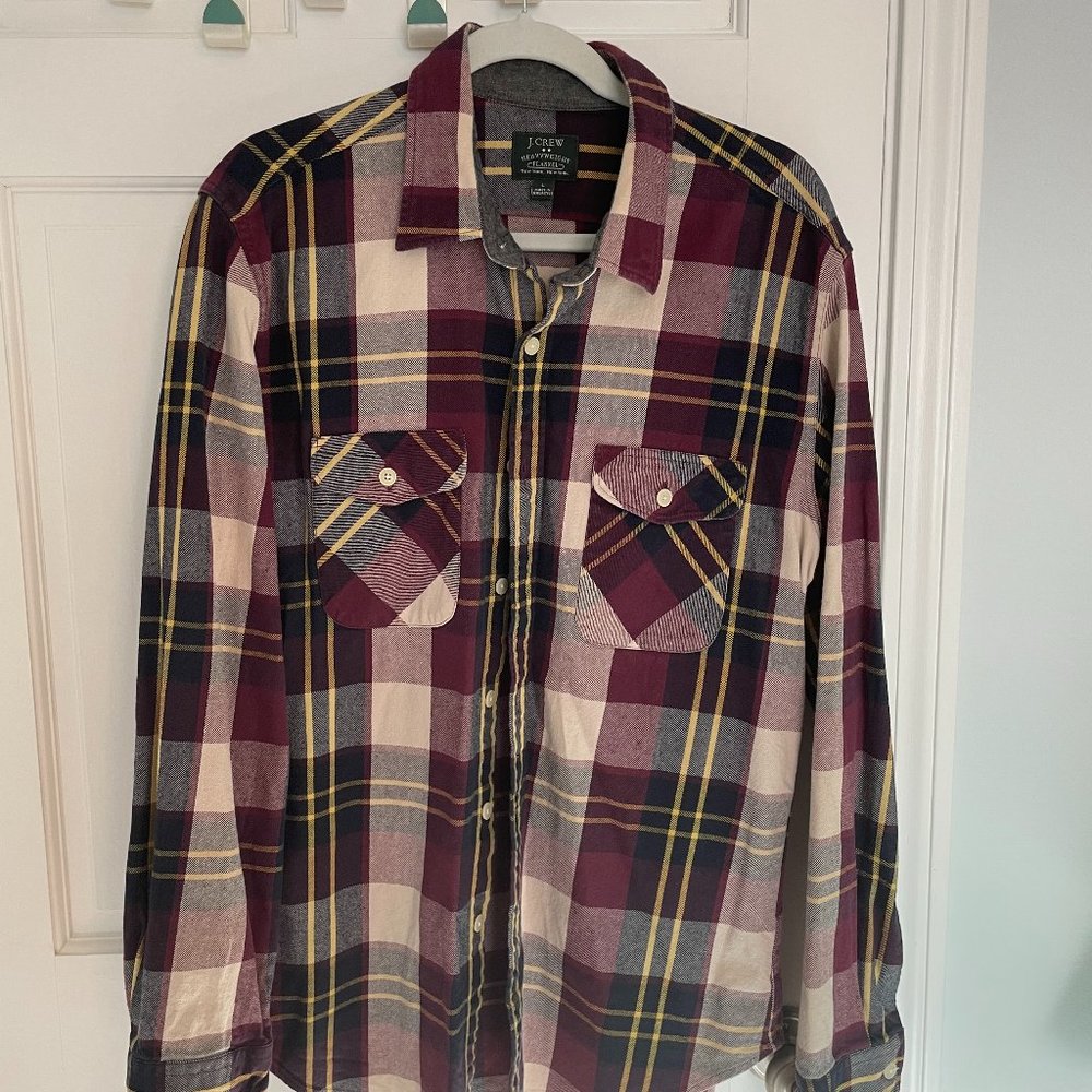 Men's J.Crew Heavyweight Flannel Shirt Size Large